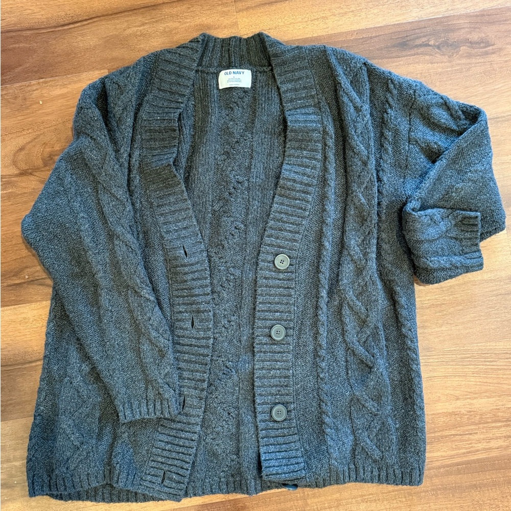 Oversized Chunky Cable-Knit Cardigan Sweater
